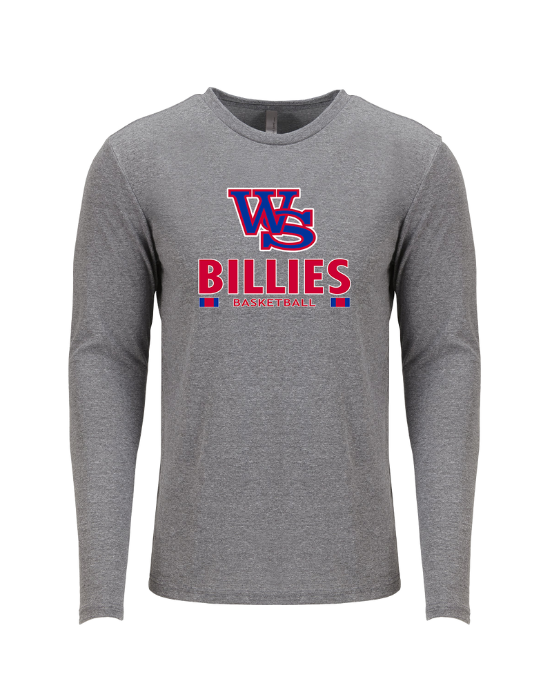 Williamsville South HS Boys Basketball Stacked - Tri Blend Long Sleeve