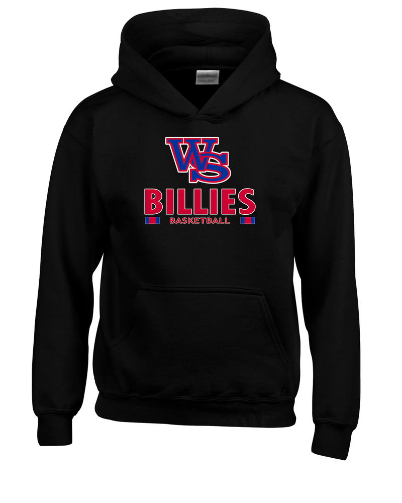 Williamsville South HS Boys Basketball Stacked - Cotton Hoodie