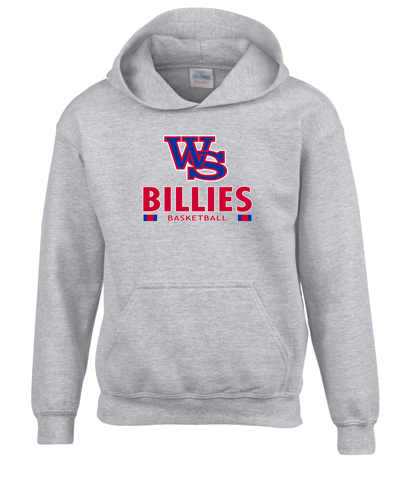 Williamsville South HS Boys Basketball Stacked - Cotton Hoodie
