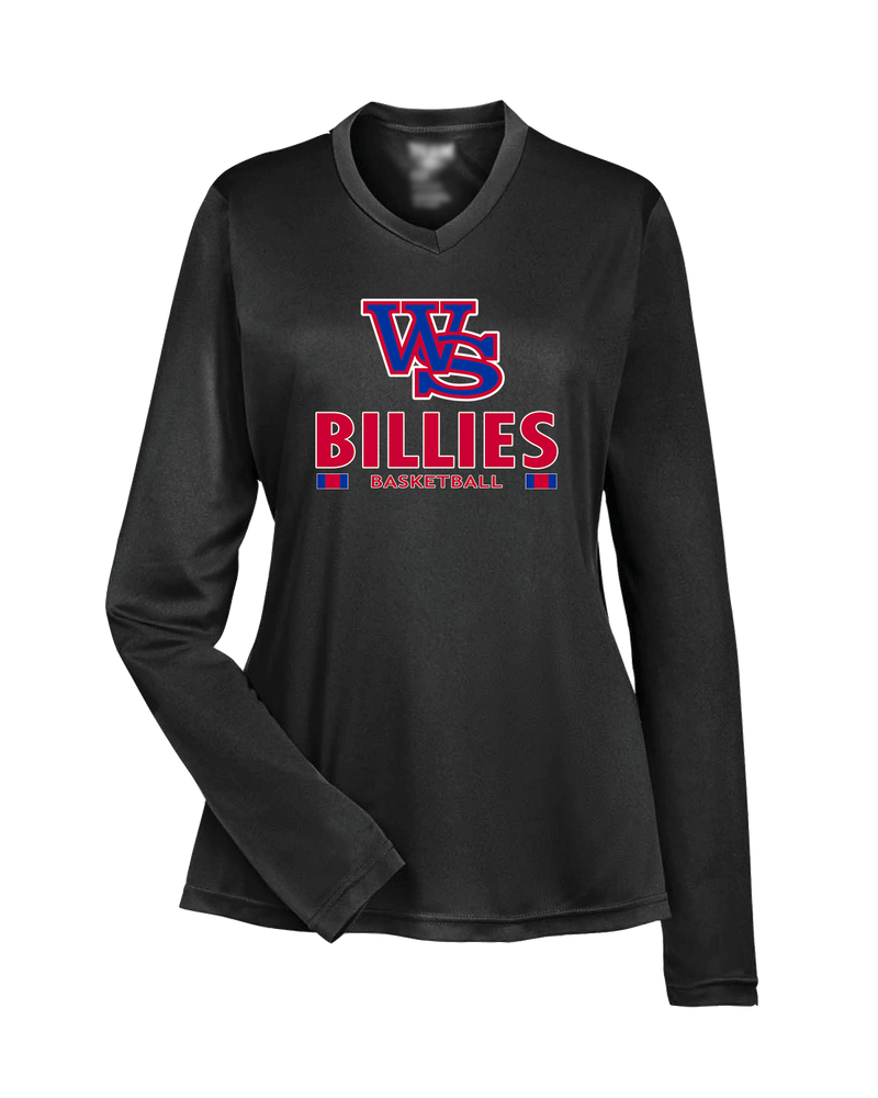 Williamsville South HS Boys Basketball Stacked - Womens Performance Long Sleeve