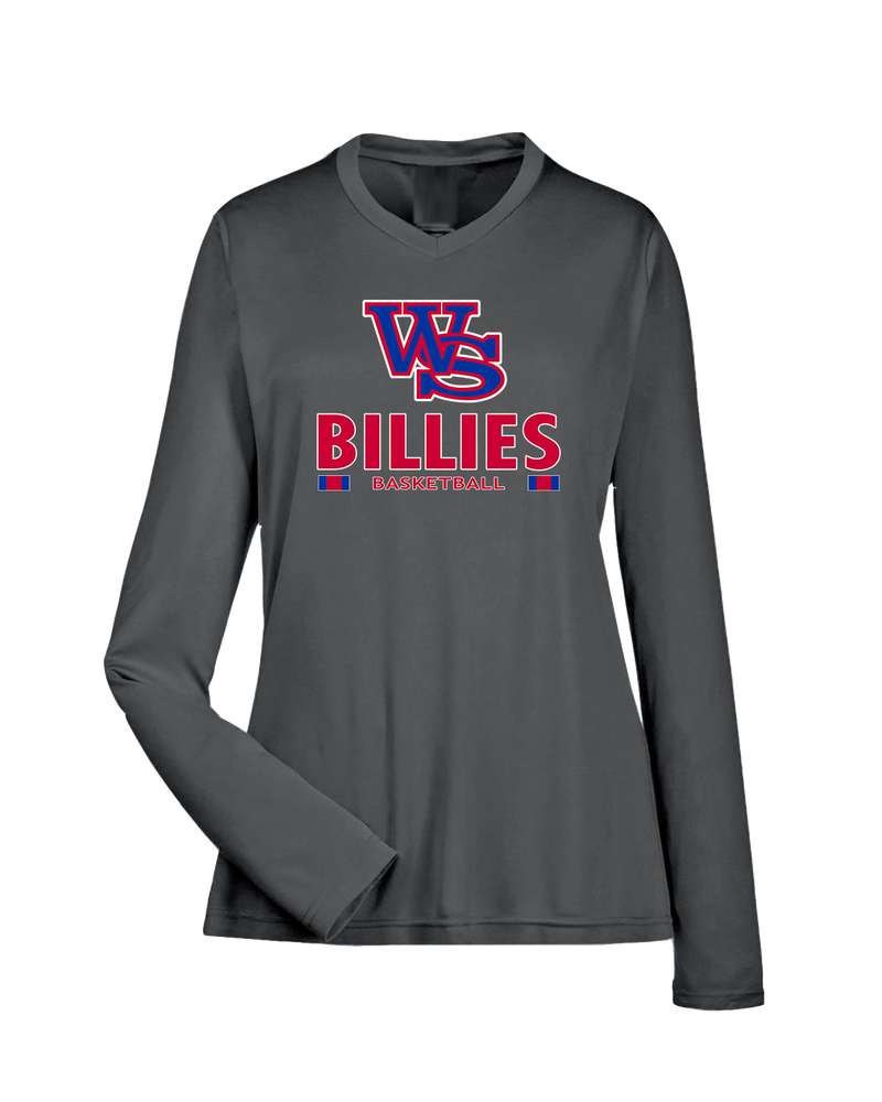 Williamsville South HS Boys Basketball Stacked - Womens Performance Long Sleeve