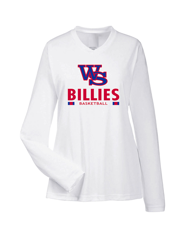 Williamsville South HS Boys Basketball Stacked - Womens Performance Long Sleeve