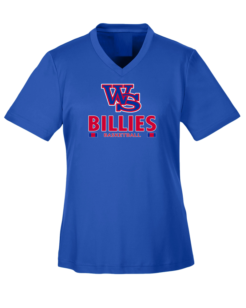 Williamsville South HS Boys Basketball Stacked - Womens Performance Shirt