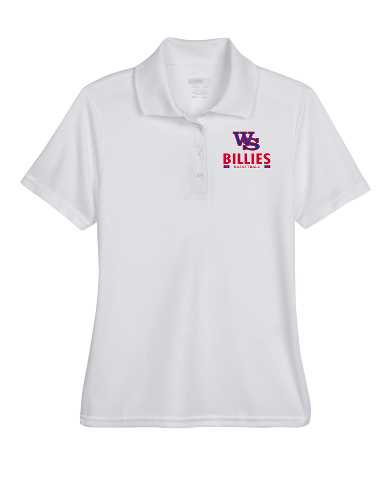 Williamsville South HS Boys Basketball Stacked - Womens Polo