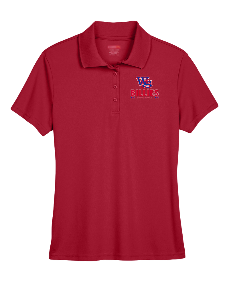 Williamsville South HS Boys Basketball Stacked - Womens Polo