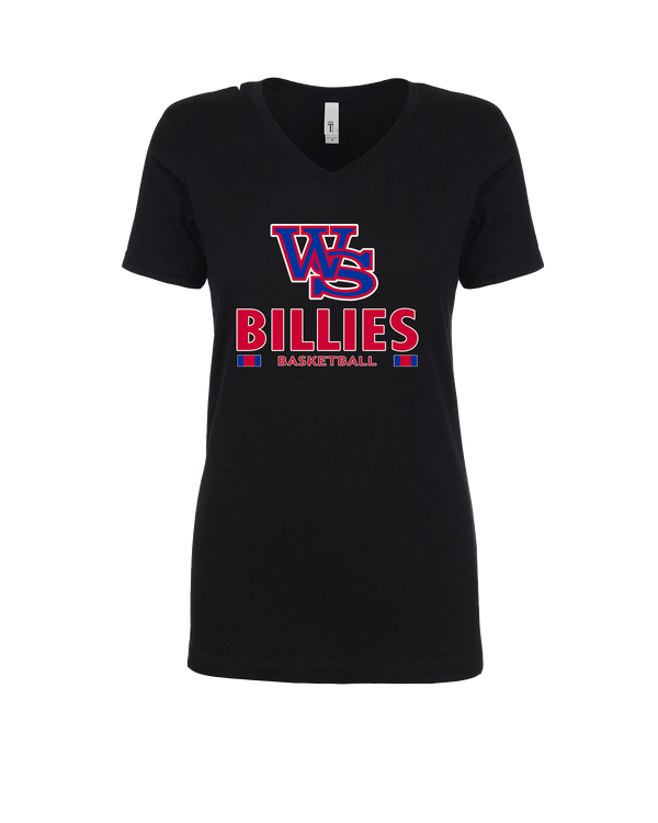 Williamsville South HS Boys Basketball Stacked - Womens V-Neck