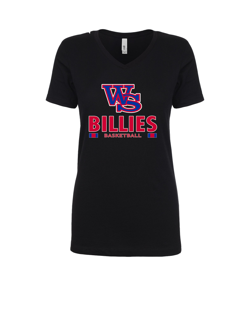 Williamsville South HS Boys Basketball Stacked - Womens V-Neck