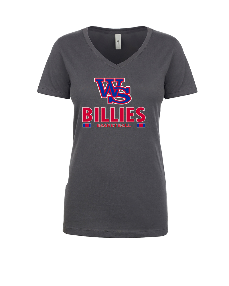 Williamsville South HS Boys Basketball Stacked - Womens V-Neck