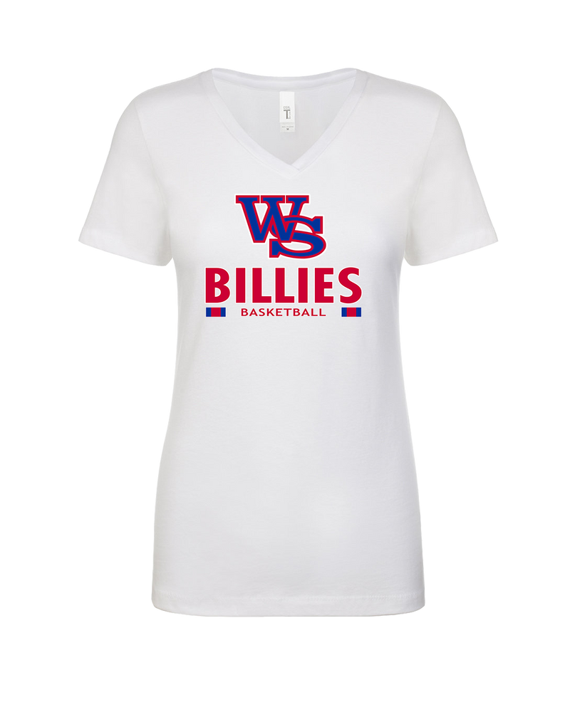 Williamsville South HS Boys Basketball Stacked - Womens V-Neck