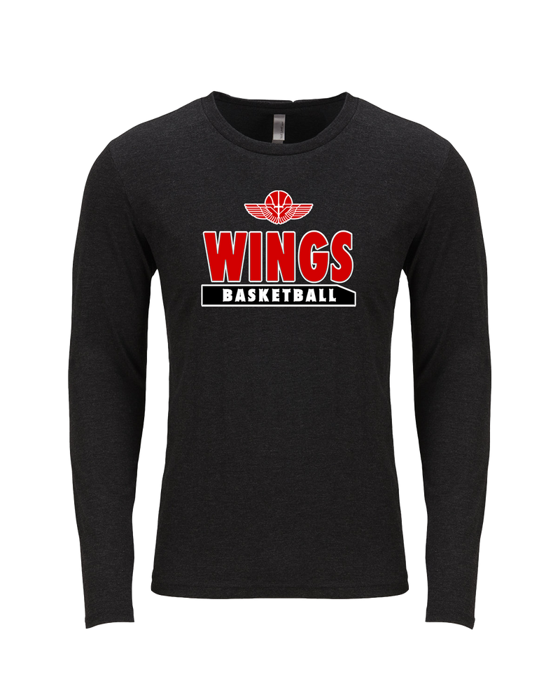 Wings Basketball Academy Basketball  - Tri Blend Long Sleeve