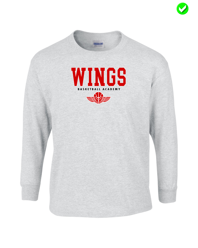 Wings Basketball Academy Basketball Block - Mens Basic Cotton Long Sleeve