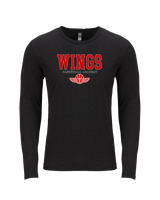 Wings Basketball Academy Basketball Block - Tri Blend Long Sleeve
