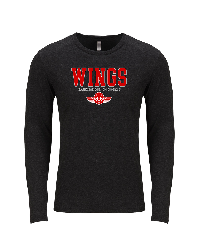 Wings Basketball Academy Basketball Block - Tri Blend Long Sleeve