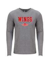 Wings Basketball Academy Basketball Block - Tri Blend Long Sleeve