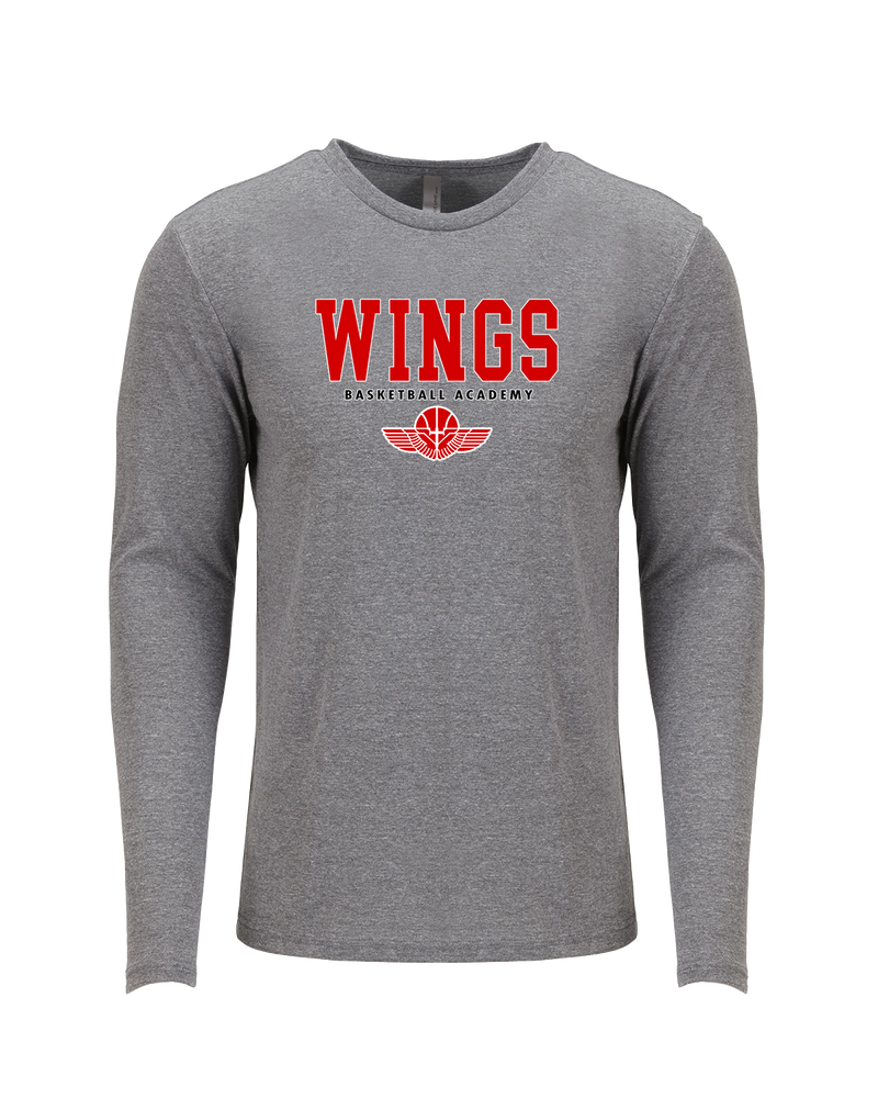 Wings Basketball Academy Basketball Block - Tri Blend Long Sleeve