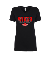 Wings Basketball Academy Basketball Block - Womens V-Neck