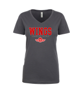Wings Basketball Academy Basketball Block - Womens V-Neck