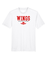 Wings Basketball Academy Basketball Block - Youth Performance T-Shirt
