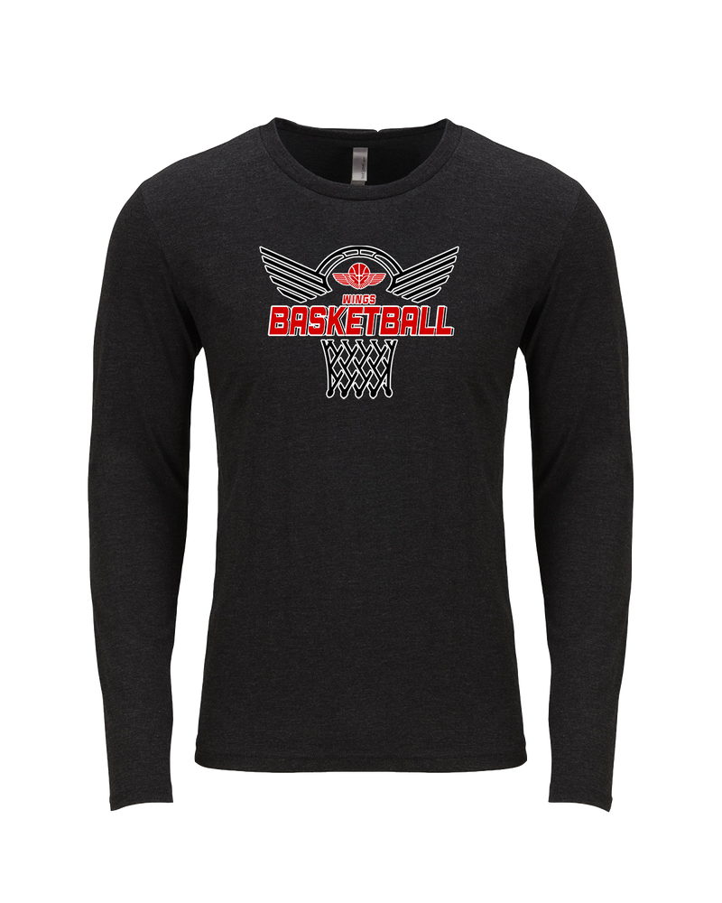 Wings Basketball Academy Nothing But Net - Tri Blend Long Sleeve