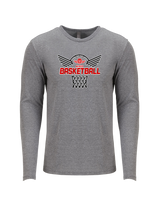 Wings Basketball Academy Nothing But Net - Tri Blend Long Sleeve