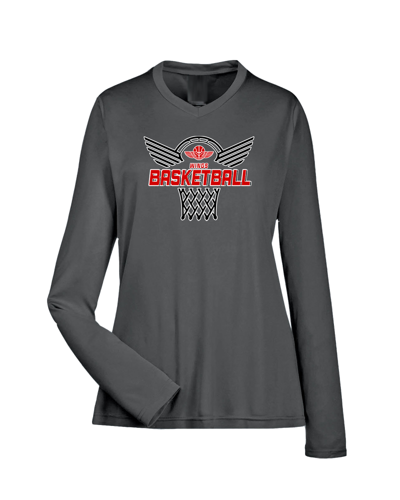 Wings Basketball Academy Nothing But Net - Womens Performance Long Sleeve