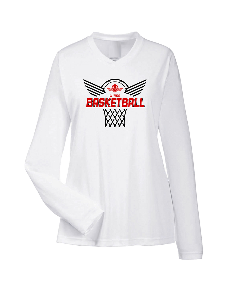 Wings Basketball Academy Nothing But Net - Womens Performance Long Sleeve