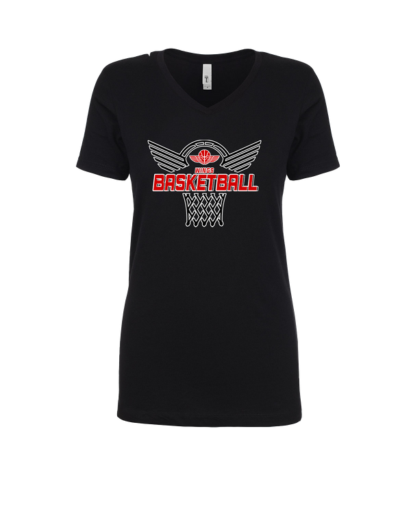 Wings Basketball Academy Nothing But Net - Womens V-Neck