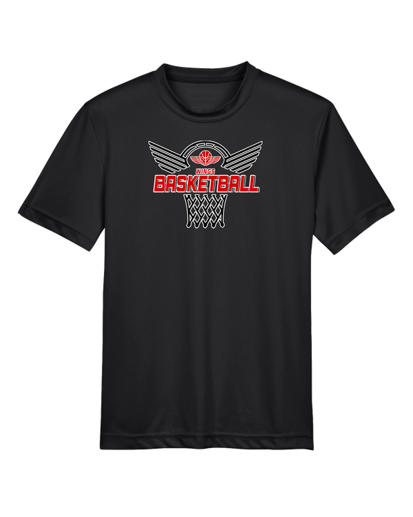 Wings Basketball Academy Nothing But Net - Youth Performance T-Shirt