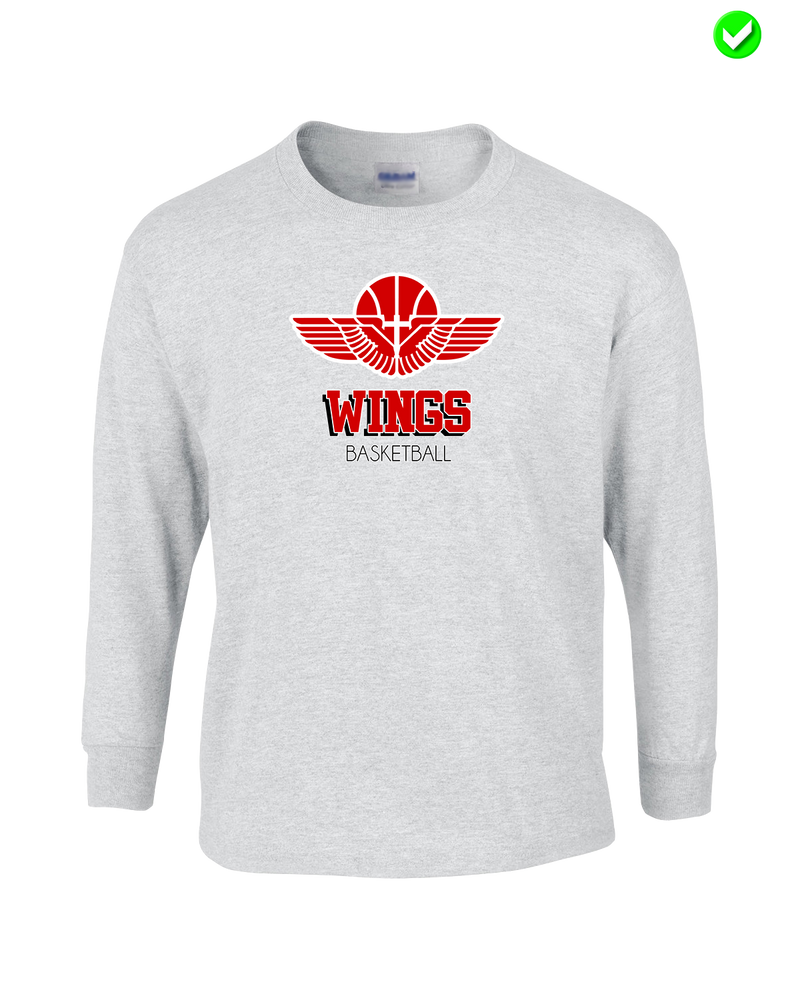 Wings Basketball Academy Basketball Shadow - Mens Basic Cotton Long Sleeve