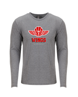 Wings Basketball Academy Basketball Shadow - Tri Blend Long Sleeve