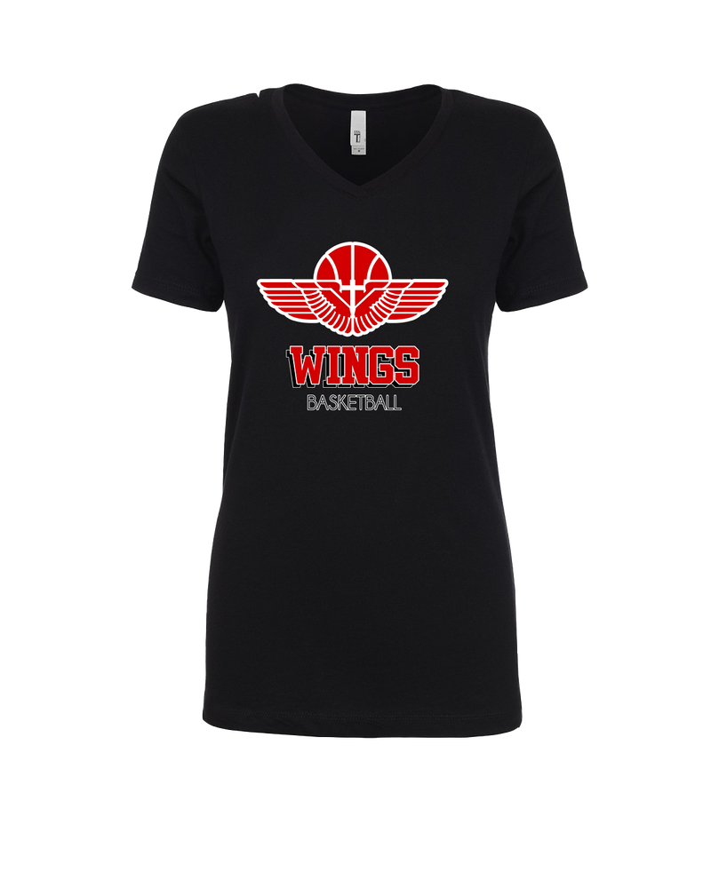 Wings Basketball Academy Basketball Shadow - Womens V-Neck