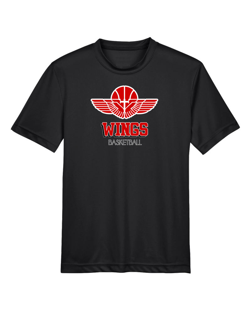 Wings Basketball Academy Basketball Shadow - Youth Performance T-Shirt
