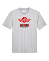 Wings Basketball Academy Basketball Shadow - Youth Performance T-Shirt