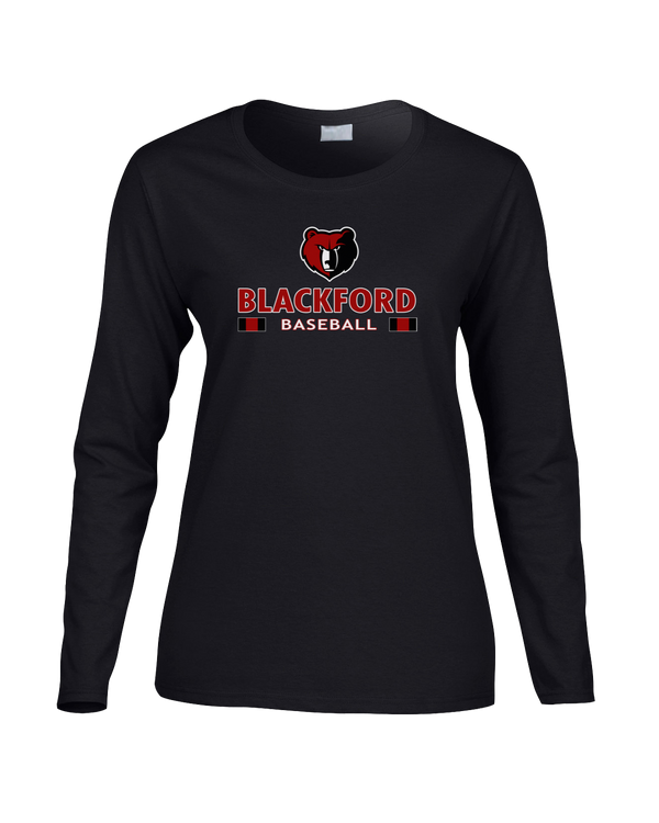 Blackford HS Baseball Stacked - Women's Cotton Long Sleeve