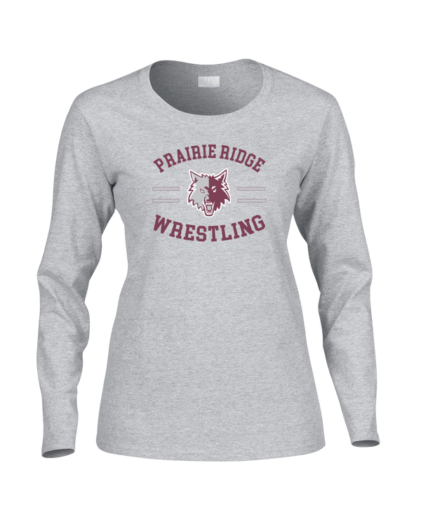 Prairie Ridge HS Wrestling Curve - Women's Cotton Long Sleeve
