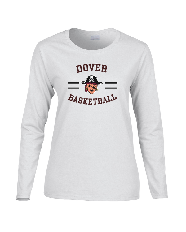Dover HS Boys Basketball Curved - Women's Cotton Long Sleeve