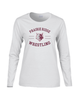 Prairie Ridge HS Wrestling Curve - Women's Cotton Long Sleeve