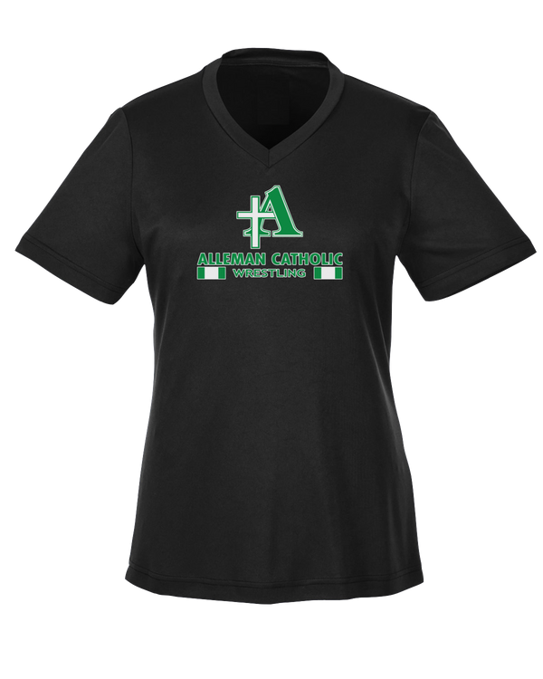Alleman Catholic HS Wrestling Stacked - Womens Performance Shirt