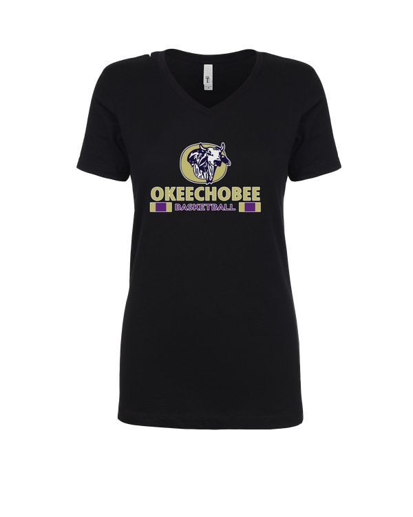Okeechobee HS Girls Basketball Stacked - Women’s V-Neck