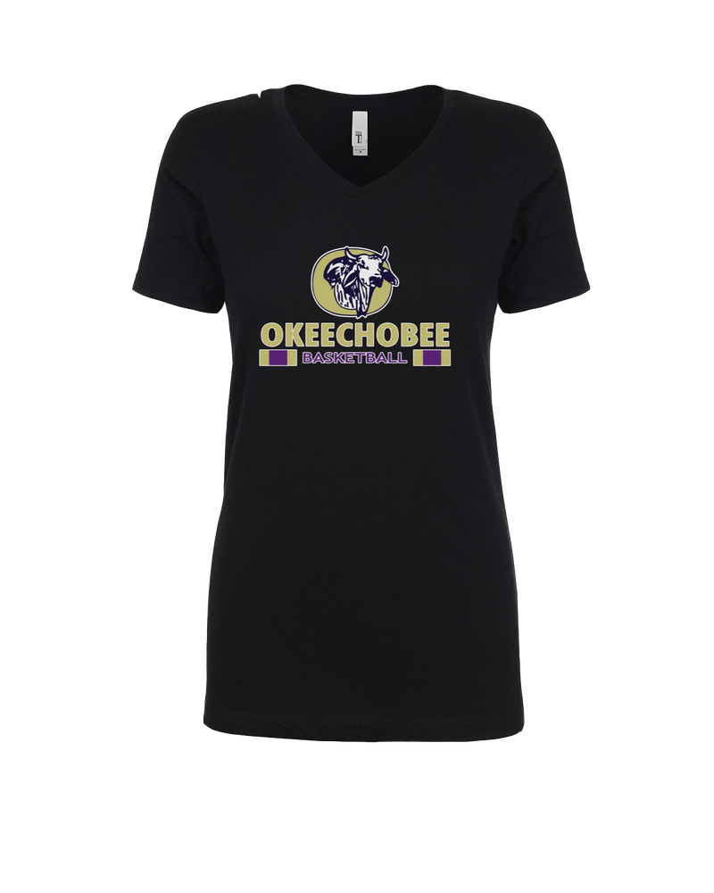 Okeechobee HS Girls Basketball Stacked - Women’s V-Neck