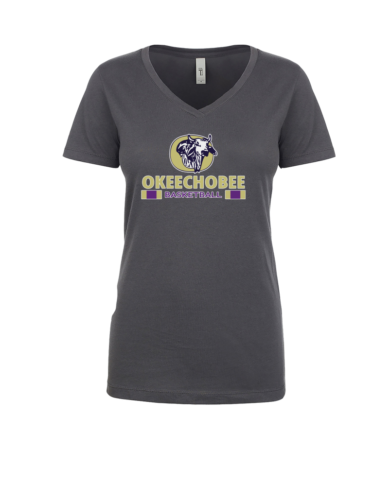 Okeechobee HS Girls Basketball Stacked - Women’s V-Neck
