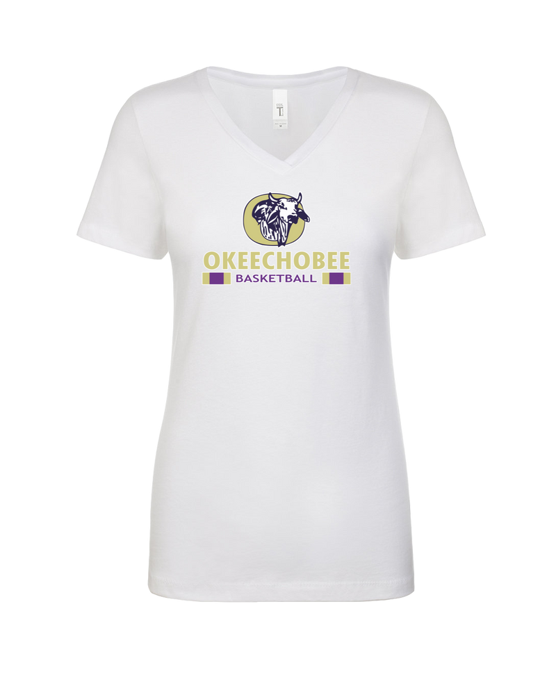 Okeechobee HS Girls Basketball Stacked - Women’s V-Neck