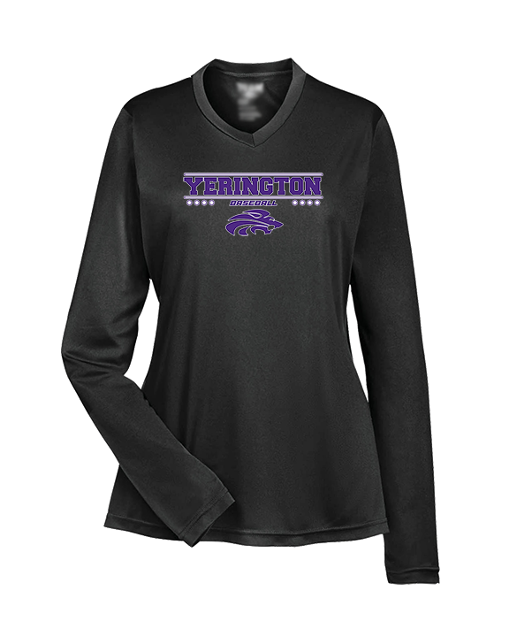 Yerington HS Baseball Border - Womens Performance Longsleeve