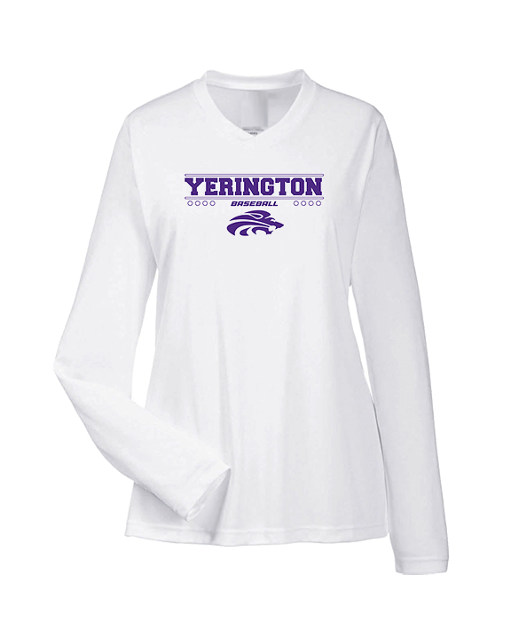 Yerington HS Baseball Border - Womens Performance Longsleeve