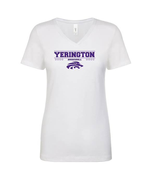 Yerington HS Baseball Border - Womens V-Neck
