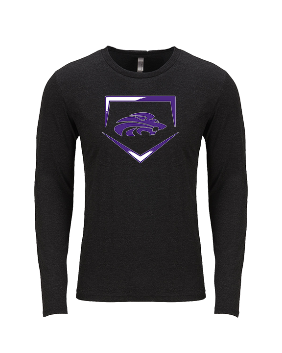 Yerington HS Baseball Plate - Tri-Blend Long Sleeve