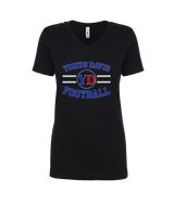 Yonus Davis Foundation Football Curve - Womens Vneck