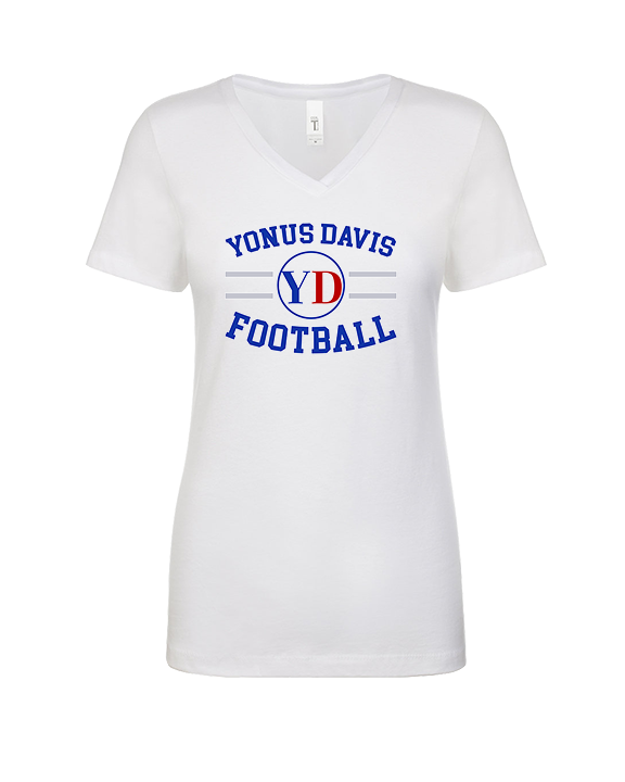 Yonus Davis Foundation Football Curve - Womens Vneck