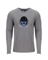 Yonus Davis Foundation Football Skull Crusher - Tri-Blend Long Sleeve
