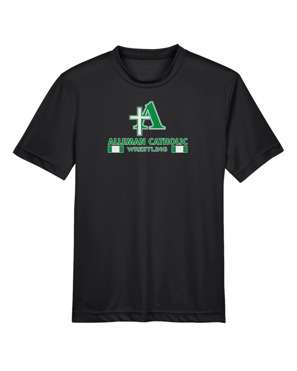 Alleman Catholic HS Wrestling Stacked - Youth Performance T-Shirt